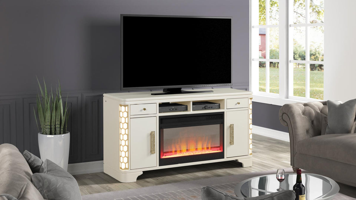 TV STAND W FIREPLACE