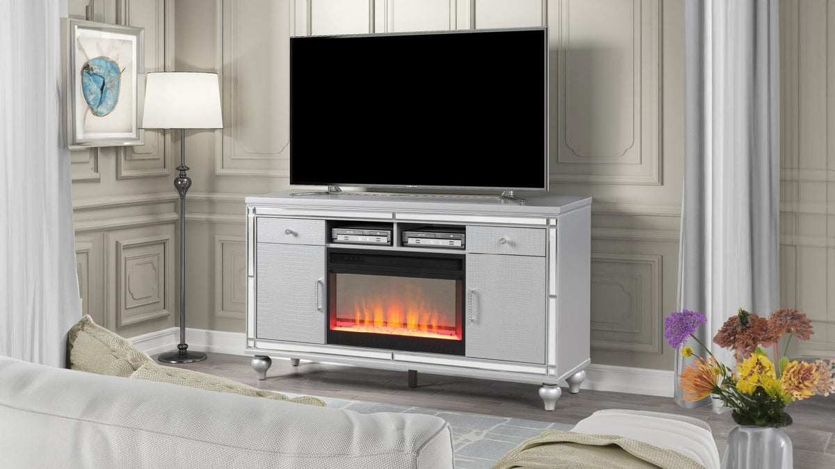 TV STAND W FIREPLACE