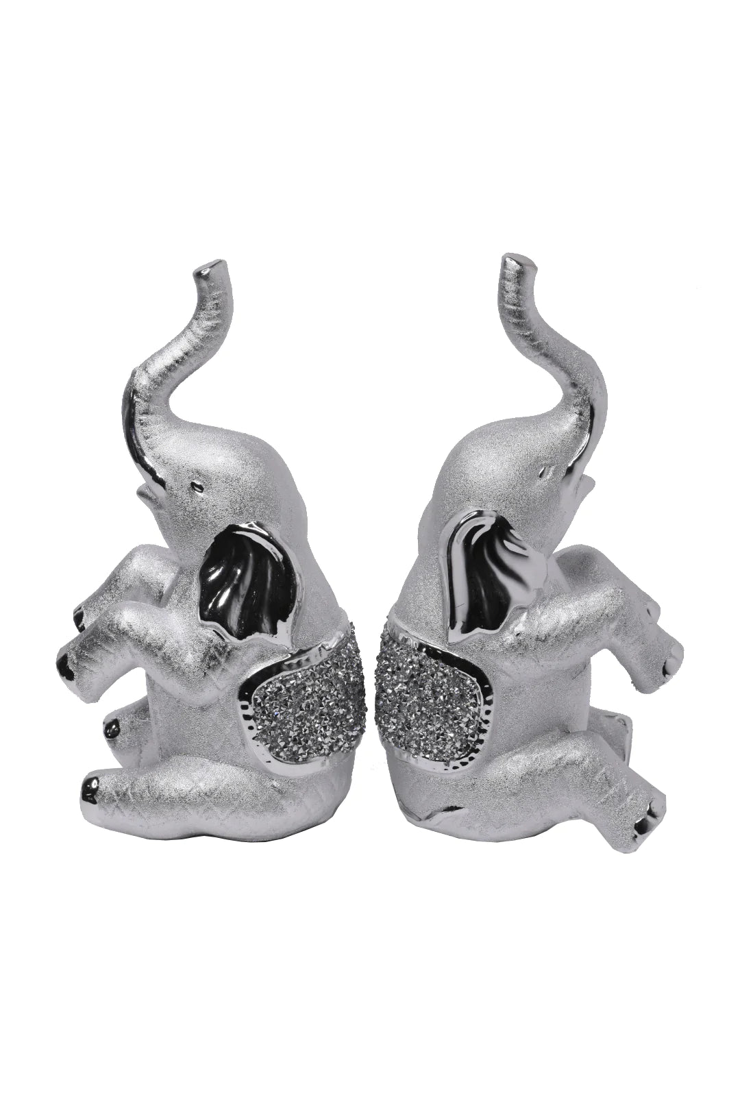 2pc Silver/Gold Diamond Elephant Set
