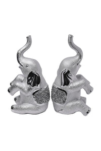 2pc Silver/Gold Diamond Elephant Set