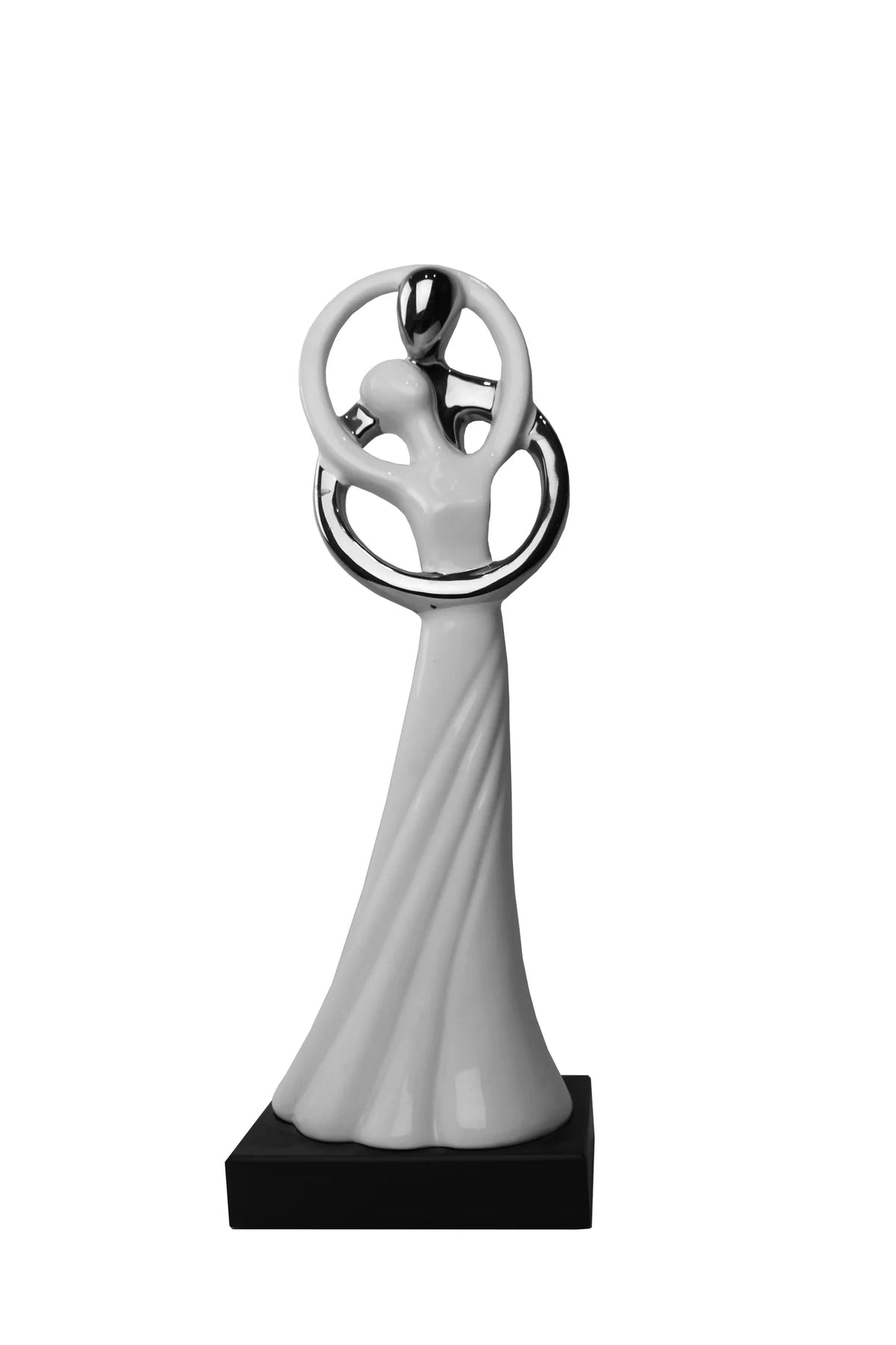White & Silver Couple Sculpture