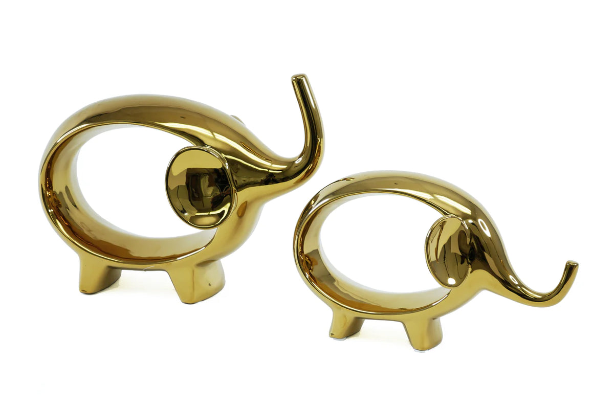 2pc Ceramic Elephant Set