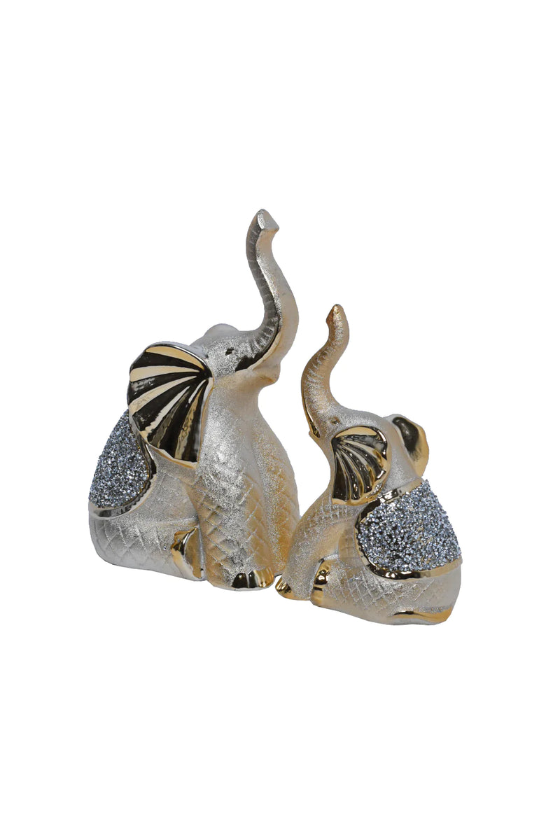 2pc Silver/Gold Elephant Set