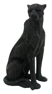 Sitting Studded Black Leopard
