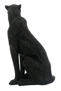 Sitting Studded Black Leopard