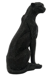 Sitting Studded Black Leopard