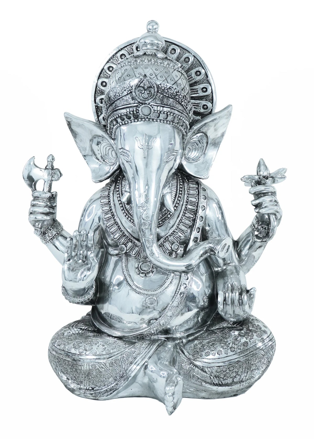 15" Silver Ganesh