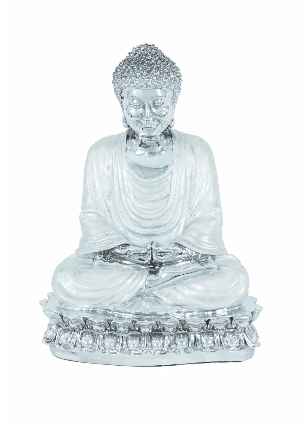 Sitting Silver/White Buddha