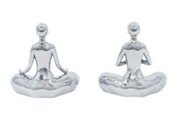 2pc Woman Meditating Ceramic Sculpture