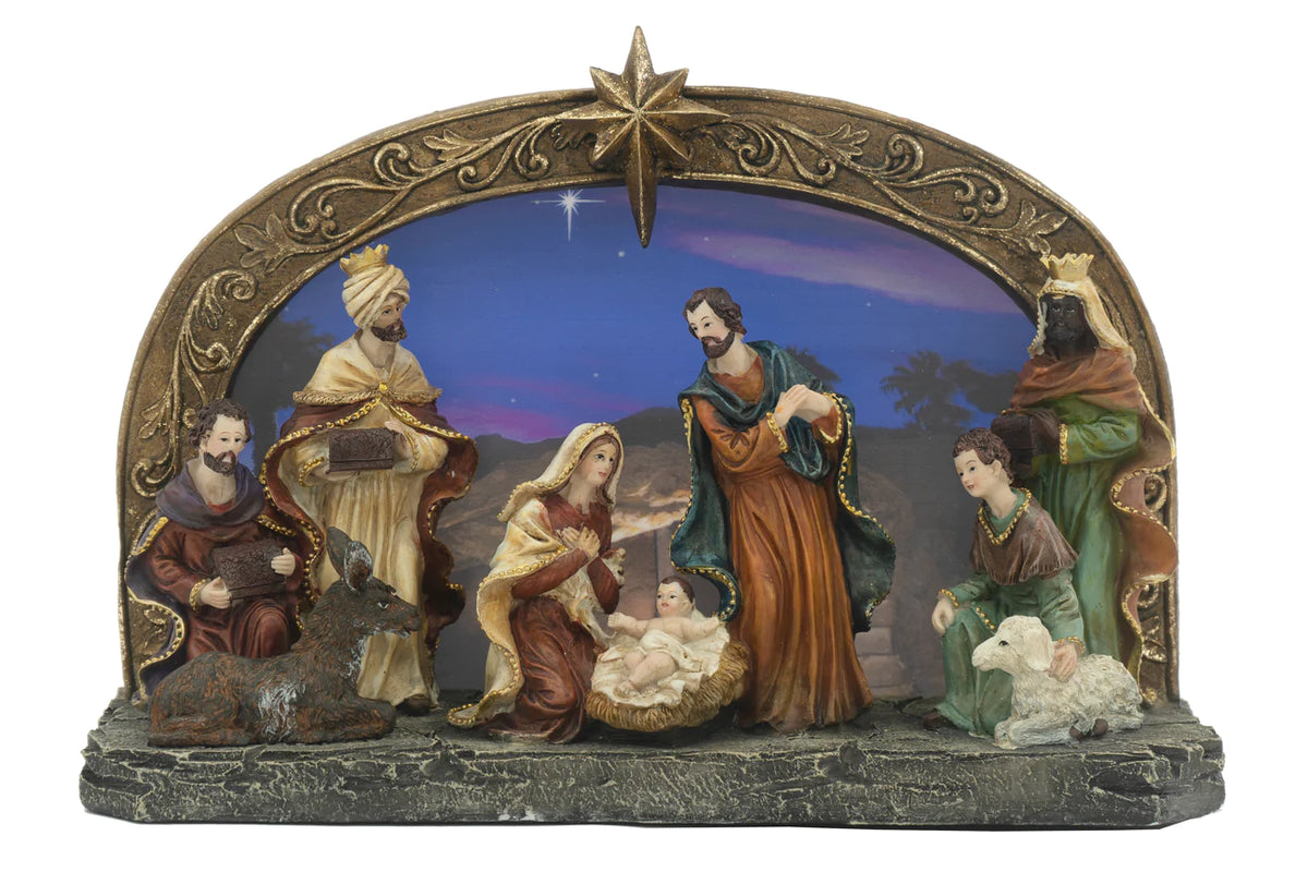 Nativity Sculpture w/ Light