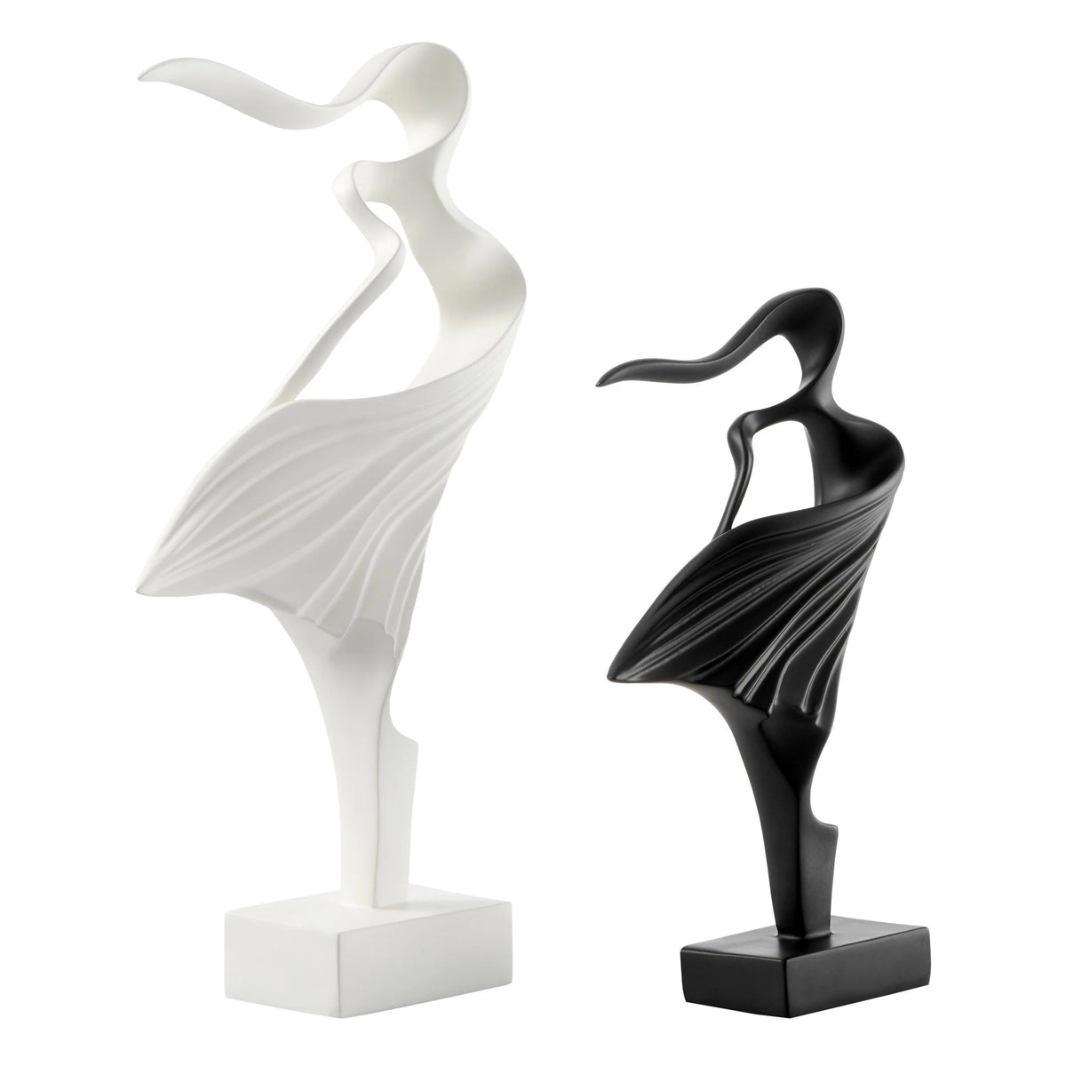 WATER DANCE SCULPTURE SET OF TWO // MATTE BLACK & WHITE