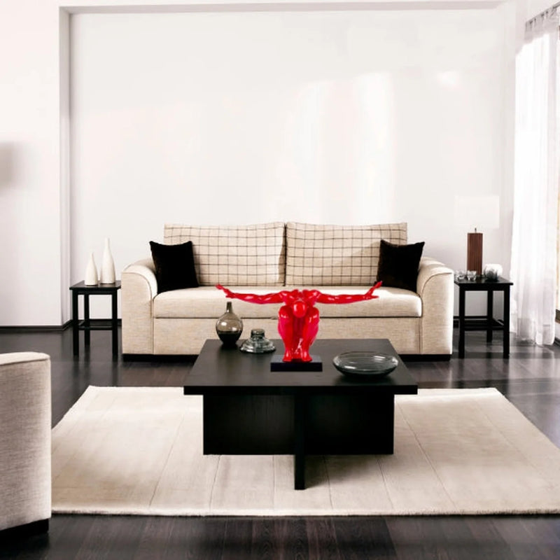 LARGE SALUTING MAN RESIN SCULPTURE 37" WIDE X 19" TALL // RED