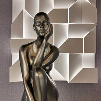 ANTOINETTE DOLL SCULPTURE WITH WHITE BASE // GLOSSY GRAY