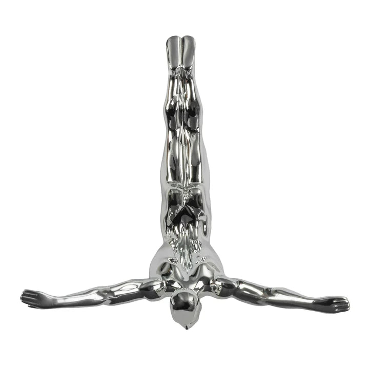 DIVER WALL DECOR SCULPTURE //11" CHROME