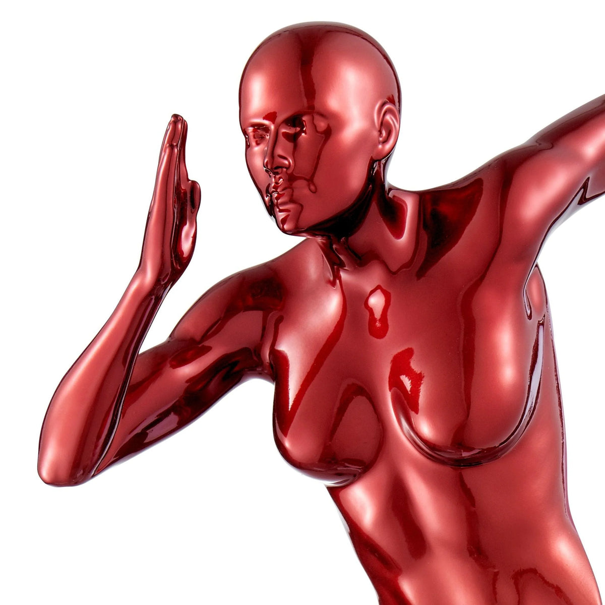 METALLIC RED RUNNER 13" WOMAN SCULPTURE