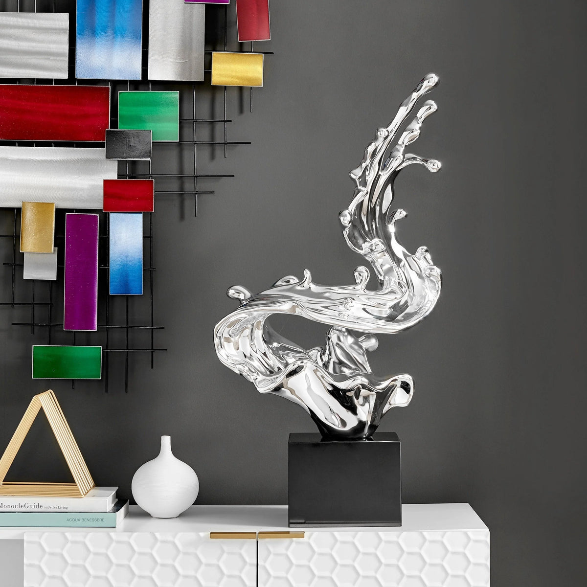 BREAKER WAVE SCULPTURE // CHROME, 24" TALL