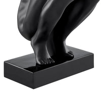 LARGE SALUTING MAN RESIN SCULPTURE 37" WIDE X 19" TALL // MATTE BLACK