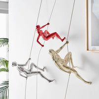 GOLD, METALLIC RED, & CHROME WALL SCULPTURE CLIMBING SET