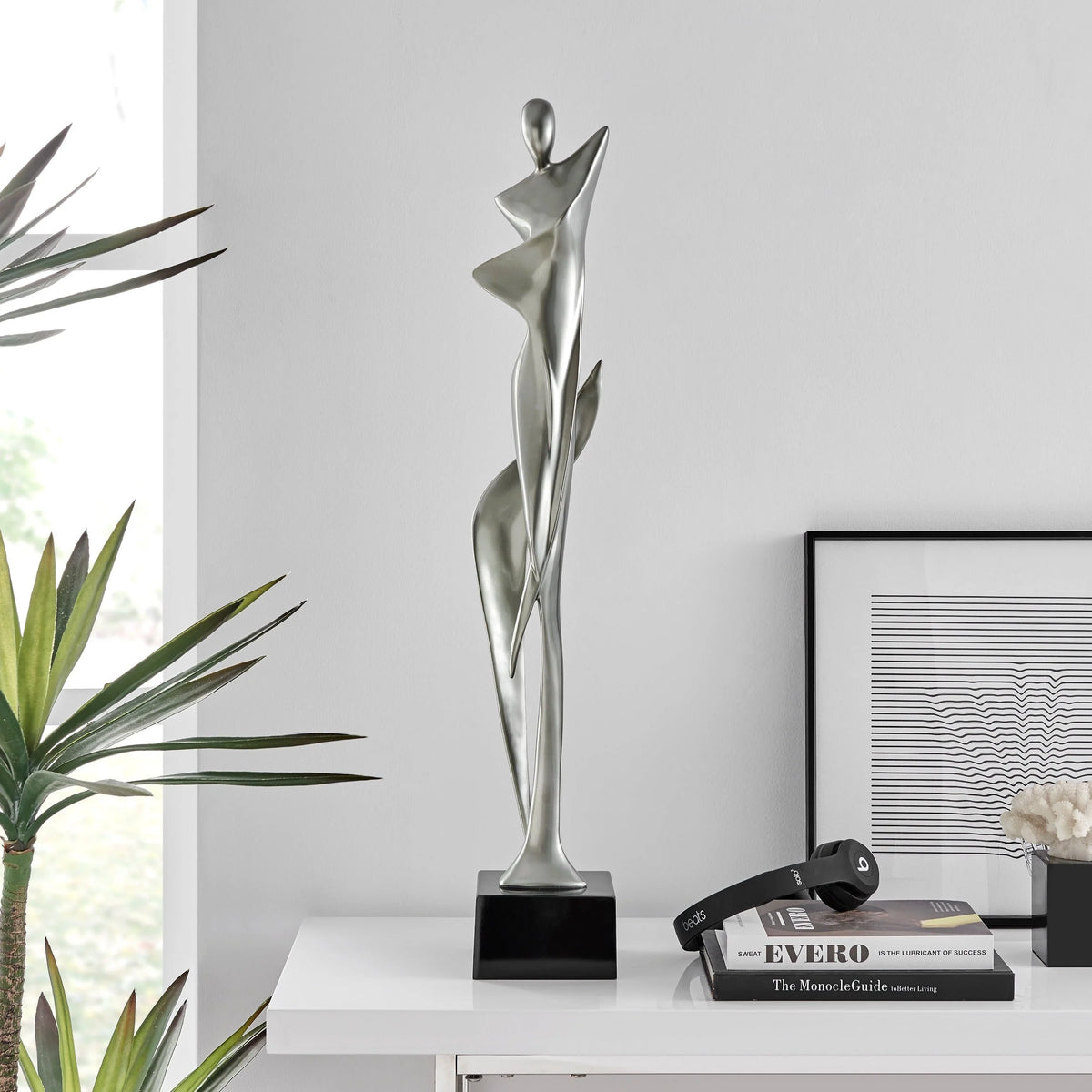 ALLEGRA 32.5-INCH SCULPTURE - METALLIC RED OR GREY